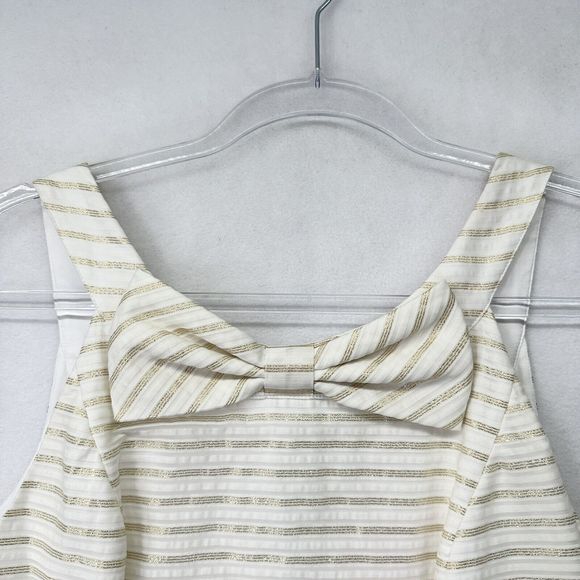 Lilly Pulitzer Henley Corded Organza Gold Stripe Knee Length Dress Size 8 - Picture 5 of 16